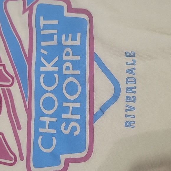 Riverdale Pop's Chock'Lit Shoppe yellow womans shirt size Medium - Picture 4 of 5